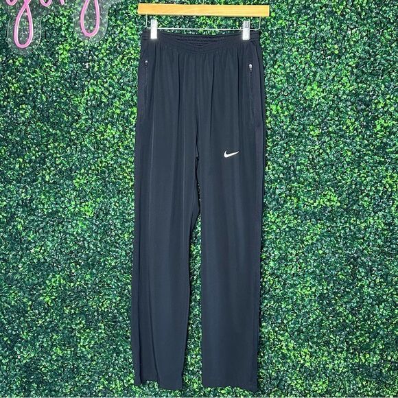 Nike Training Track Running Dri-Fit Black Pants Sz M - Picture 1 of 6